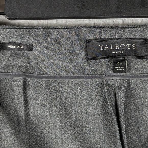 Talbots Heritage Petites 4P Gray Dress Pants Career Trousers Stretch Work Slacks - Picture 3 of 4
